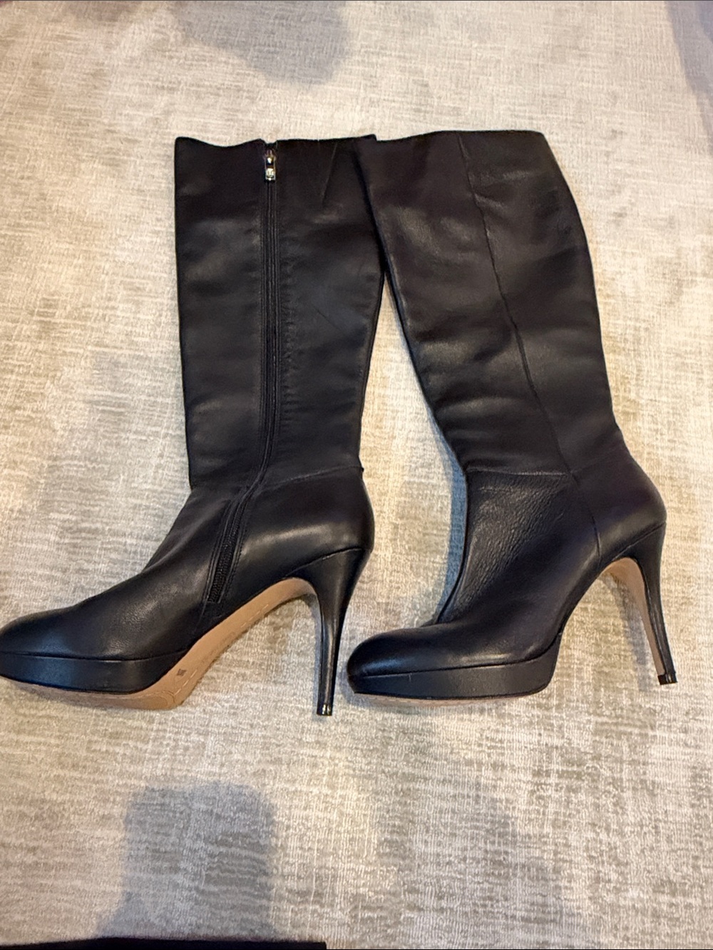 Vince Camuto Black Knee-High Platform Stiletto Boots